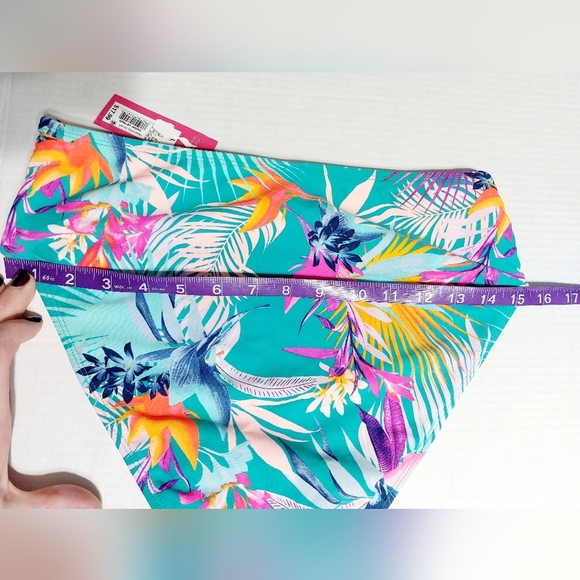 ⭐️5/$25 Xhilaration High Leg‎ High Waist Tropical Bikini Bottoms Size L - Picture 6 of 8